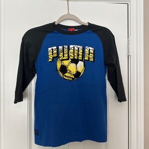 Puma Boys Soccer Graphic Raglan 3/4 Sleeve Shirt Size M